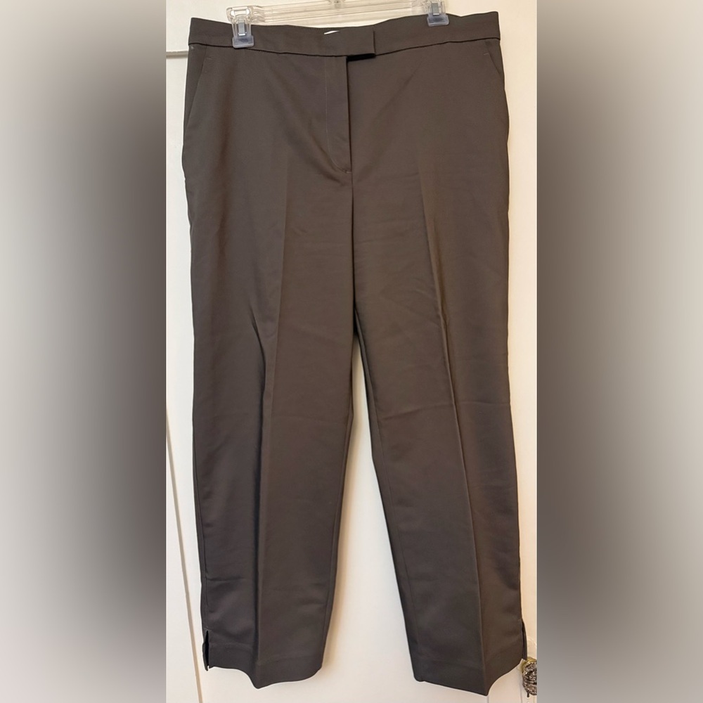 H&M Straight Leg Poplin Pants - Chocolate Brown - Size 12.